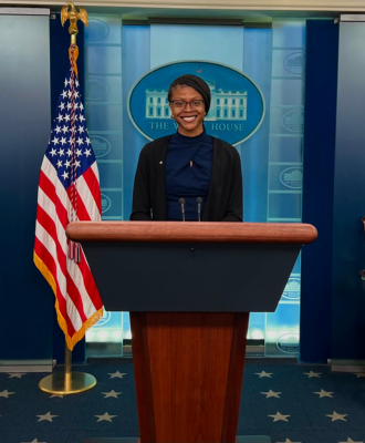 ECSU English student at the White House