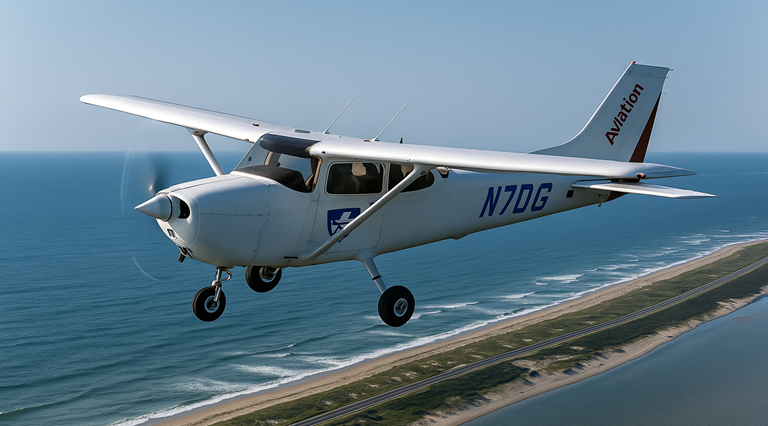 Cessna 172 over the Outer Banks