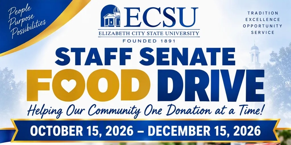 Featured image for ECSU Staff Senate Food Drive flyer.